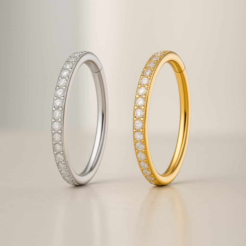 Piercing Titânio Argola Click Cravejada  Septo Helix Daith Orelha, Cartilagem, Brinco, Septo, Daith, Tragus, Rook, Conch