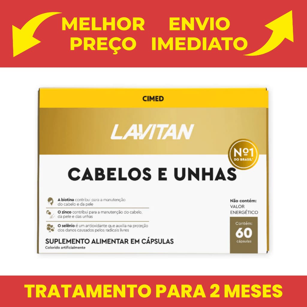 Lavitan Hair Cabelos E Unha Cimed 60 Cápsulas com Biotina