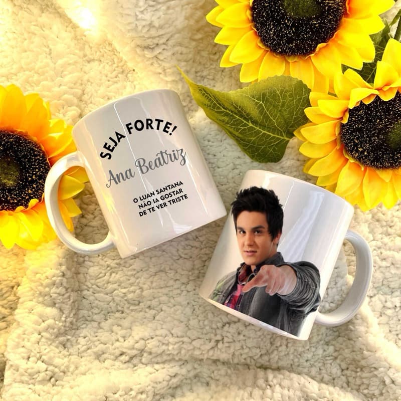 Caneca Seja forte Luan Santana com seu Nome