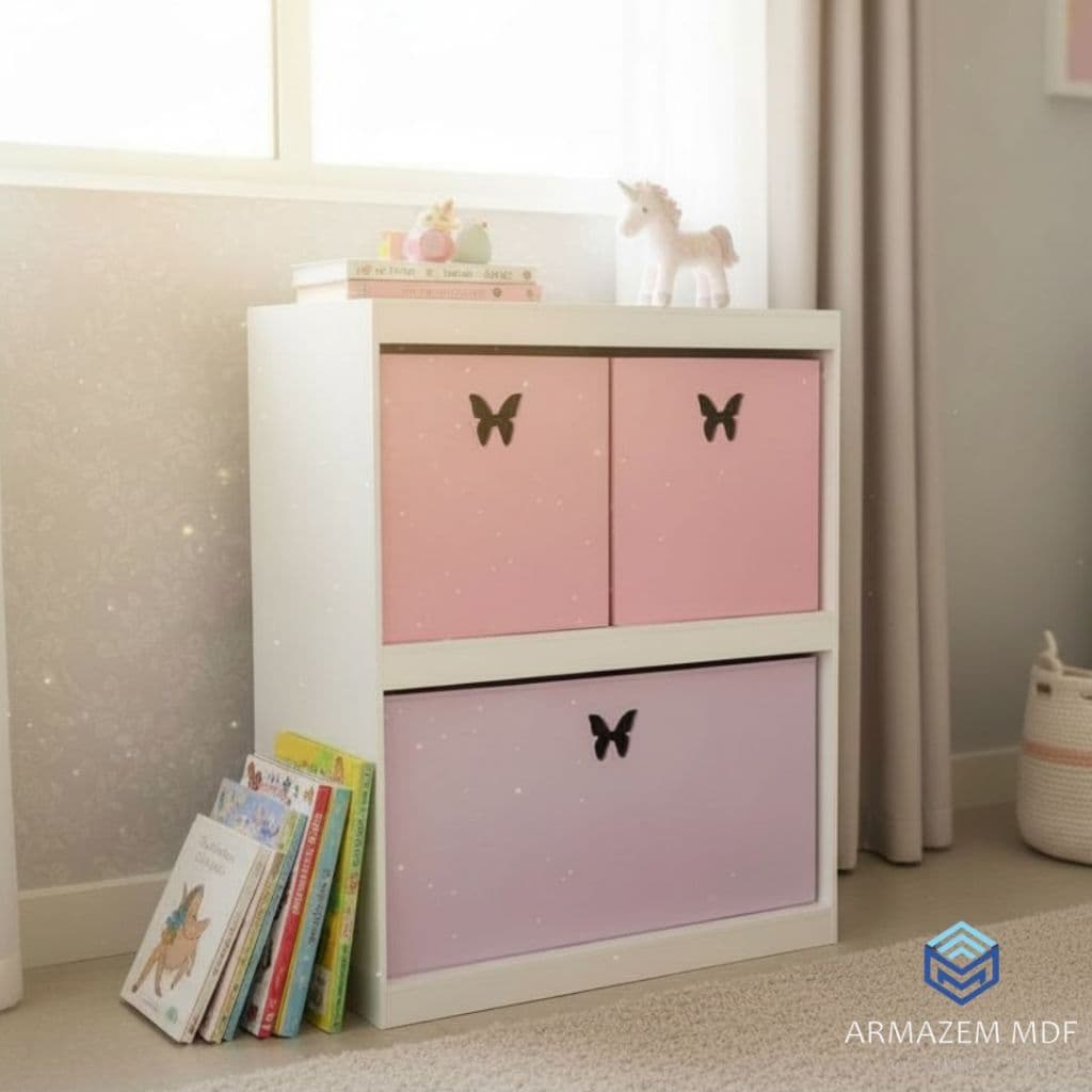 Organizador de Brinquedos Bancada Infantil 3 Gavetas em MDF