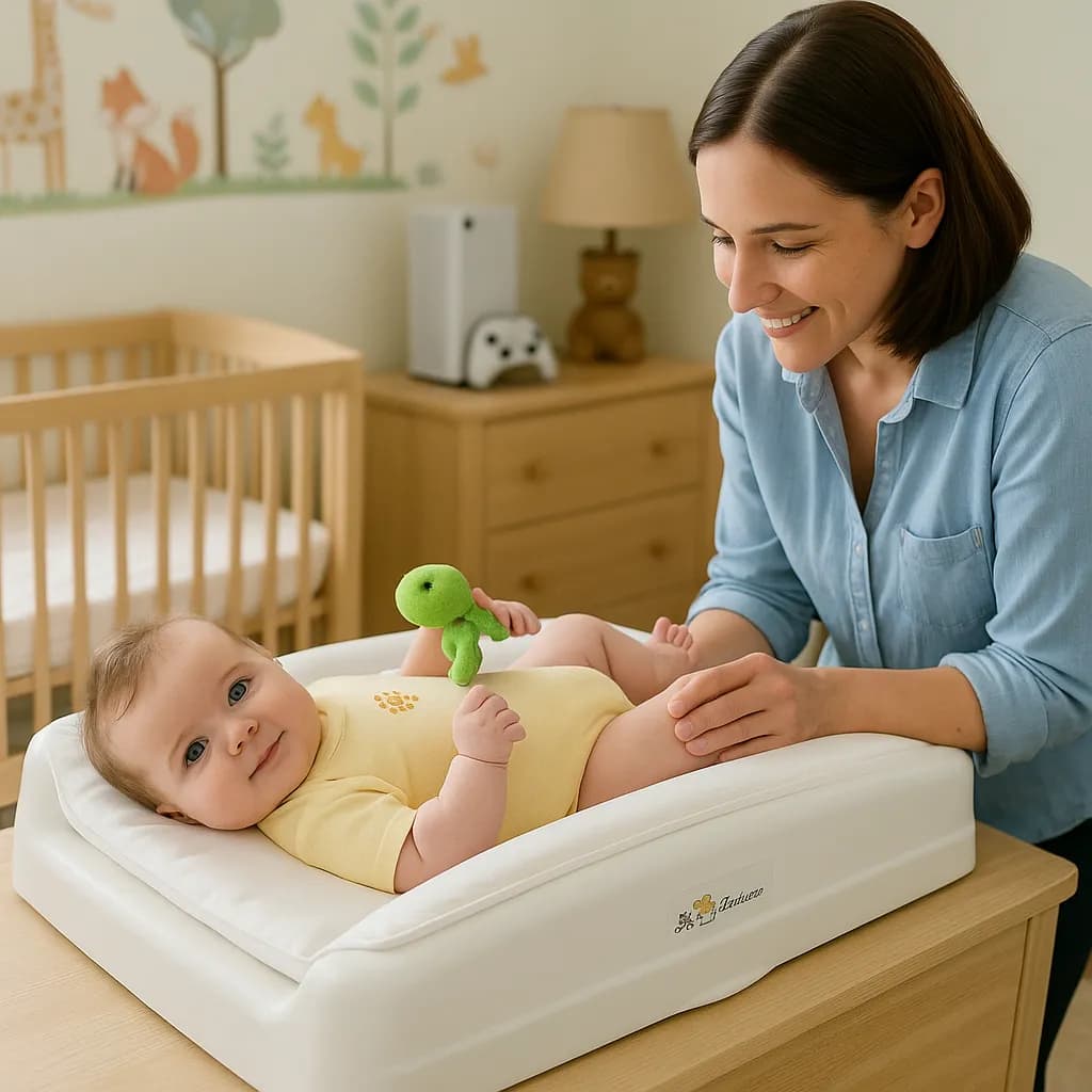 Trocador Fralda Portátil Para Cômoda Berço com Estofado Acolchoado Macio Bebe Rn Burigotto