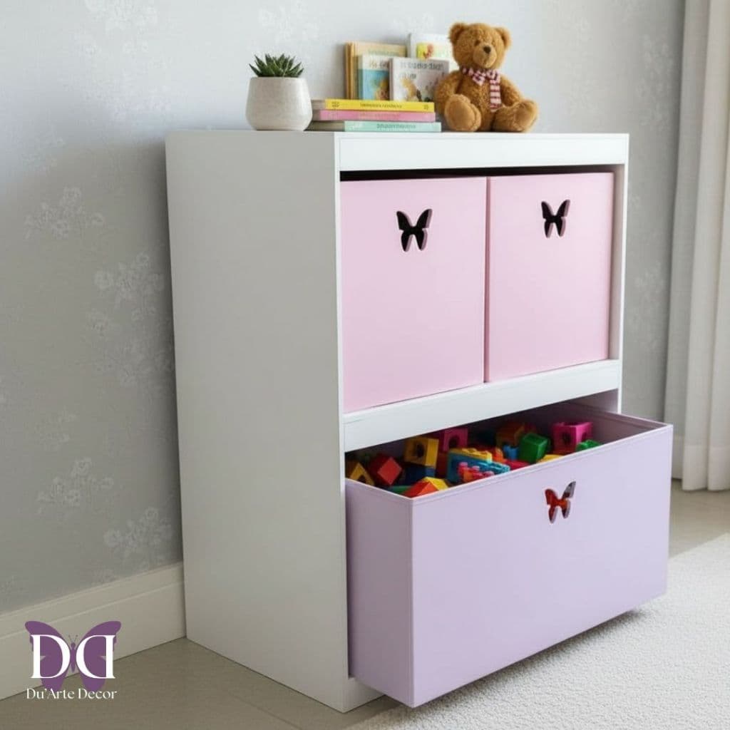 Organizador de Brinquedos Bancada Infantil 3 Gavetas em MDF