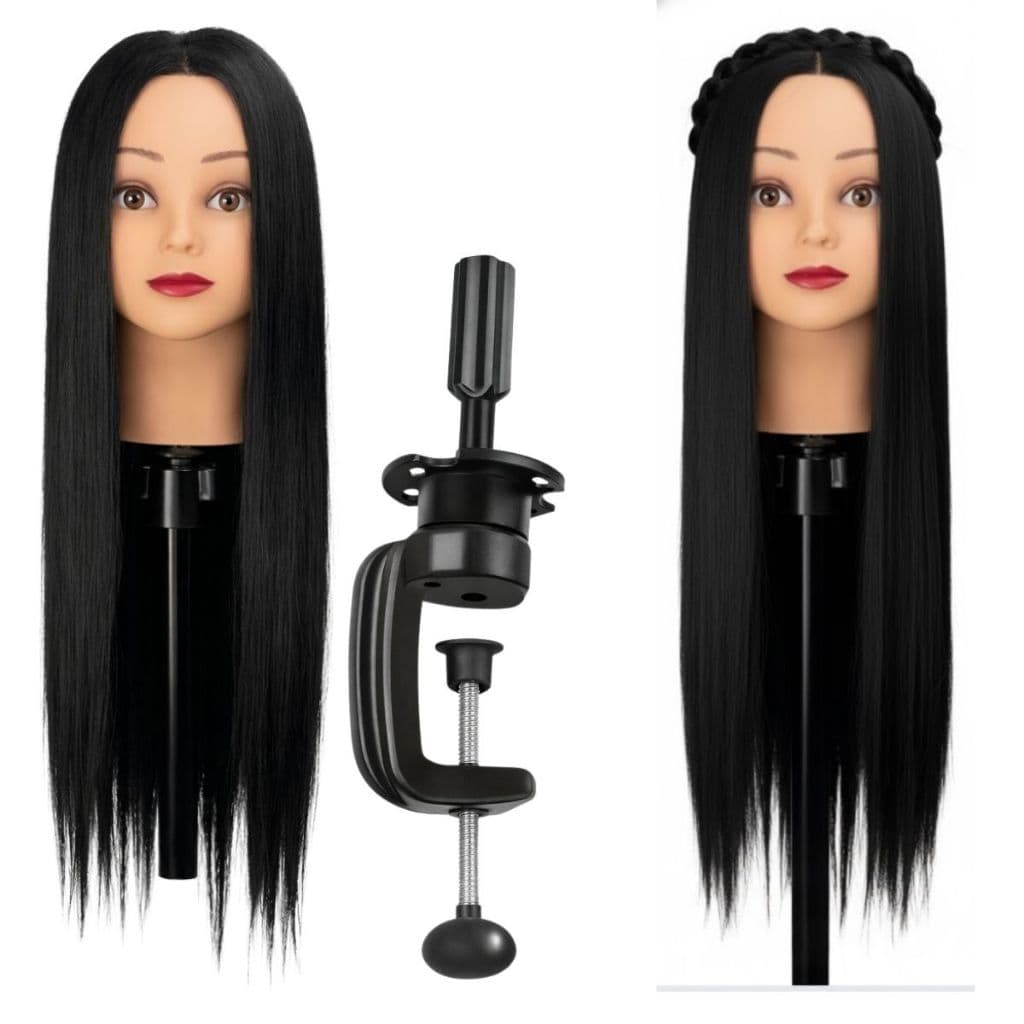 Cabeça De Boneca Manequim Para Treino Cabelo Orgânico Com Suporte