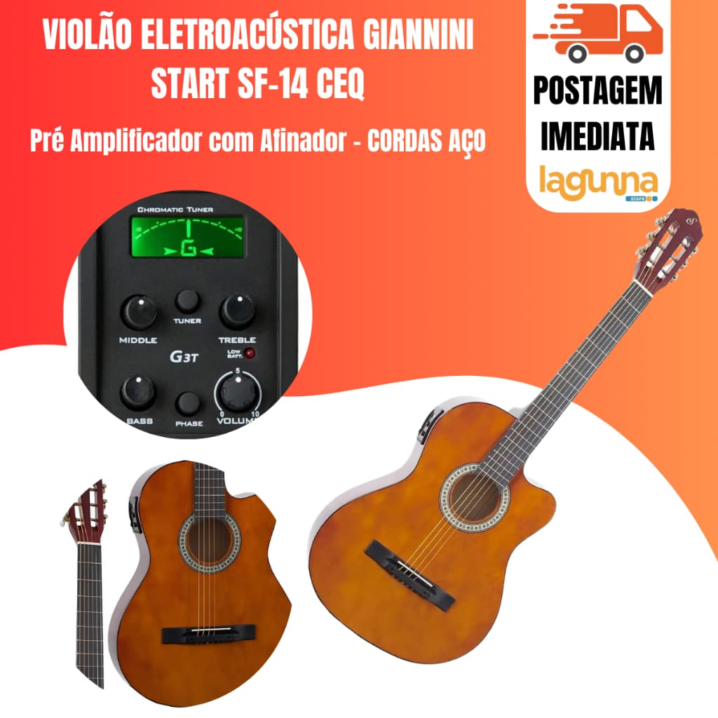 Violão Eletroacústica Giannini Start Sf-14 Ceq Para Destros Natural Verniz Brilhante
