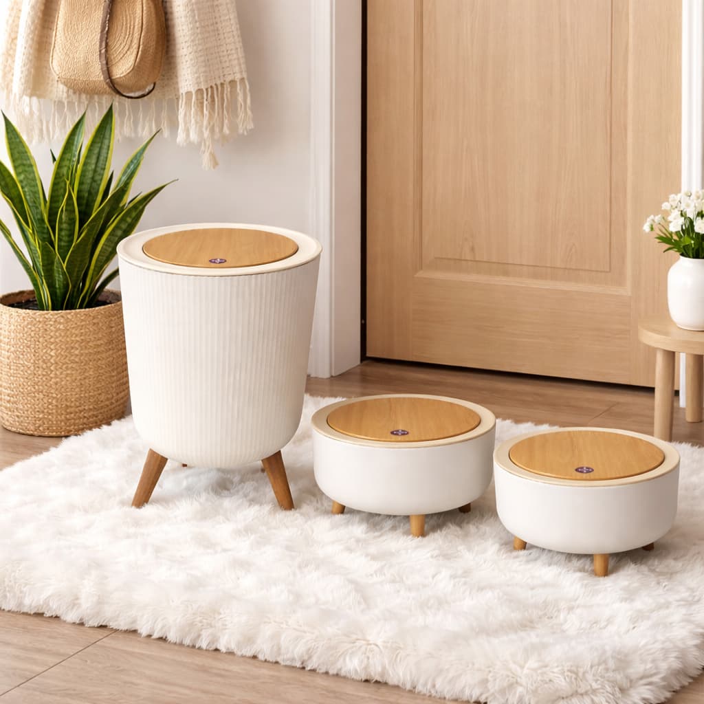 Lixeira Tampa Click Dispenser Integrado De Sacos De Lixo Banheiro Lavabo Cozinha Escritório