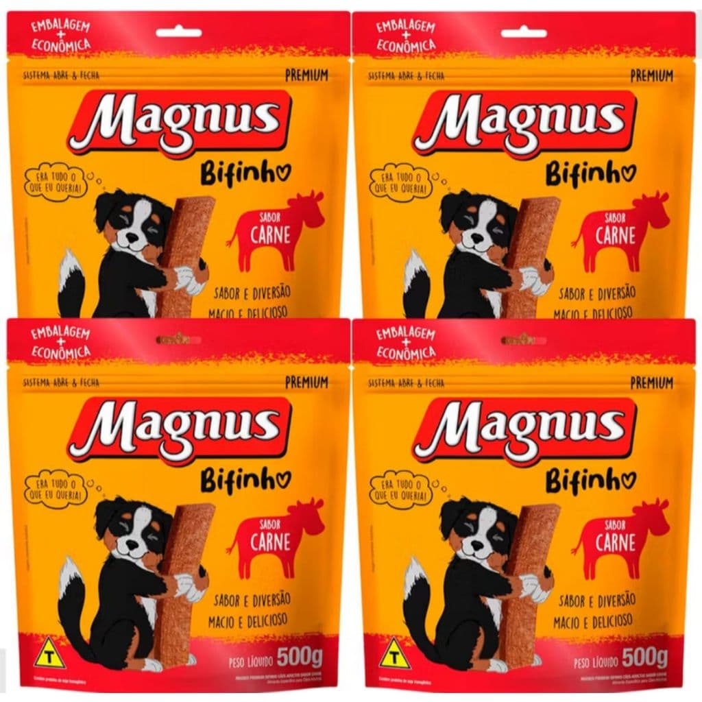 Kit 4 Bifinhos Magnus Carne - 500g cada