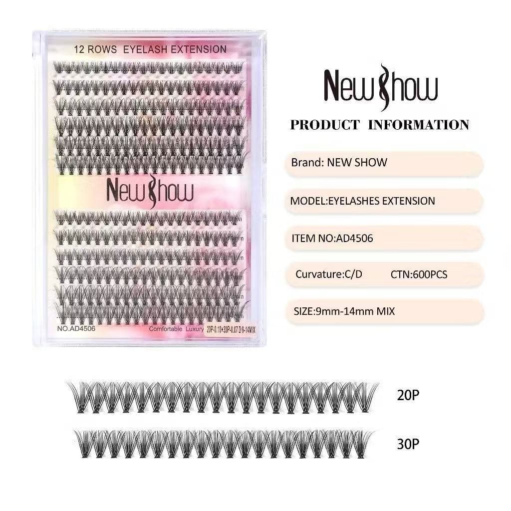 Nova mistura de exibição de cílios 20P 9-13mm e 30P 9-13mm e 40p9-13mm