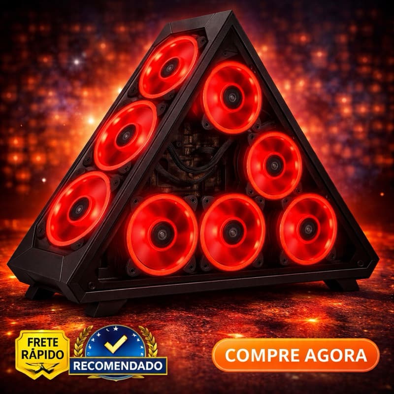 Cooler Gamer 120mm LED Vermelho Super Silencioso Alta Performance PC Desktop