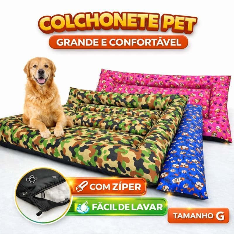Cama Colchonete para pet Cachorro Gato Grande 93 x 70 cm
