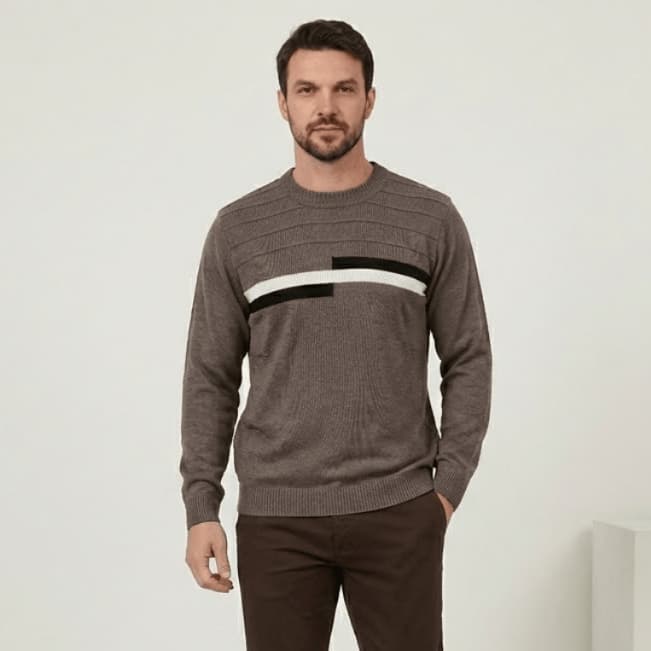 Suéter Blusa Tricot Masculino Poliéster Premium Luxo Inverno Confortável Quente