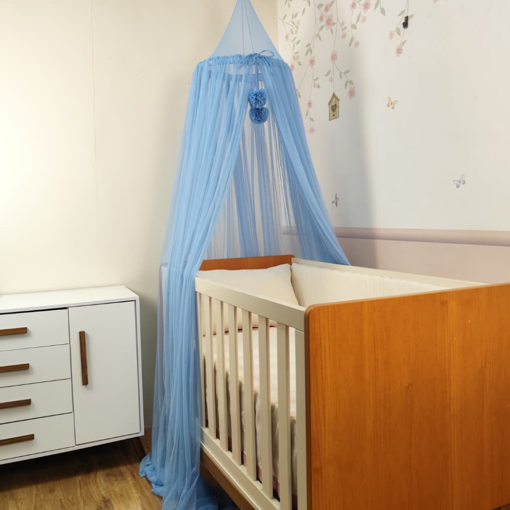 Mosquiteiro tenda microtule malha com pompom