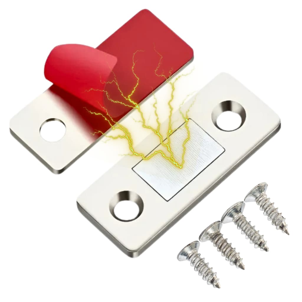 Fecho Magnético Porta Armário Trava  Forte Neodímio Imã Guarda Roupa Adesivo Não precisa furar