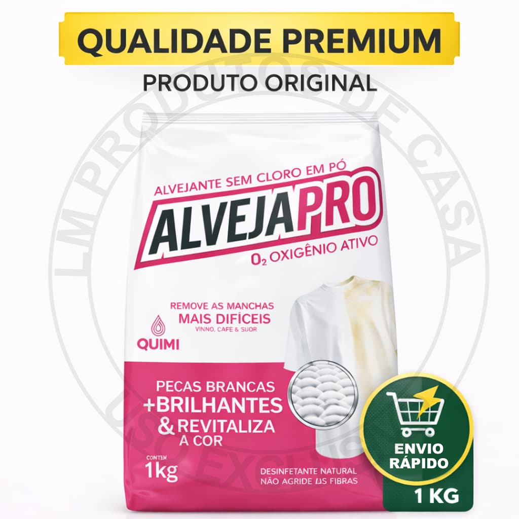 Percarbonato de sódio 100% Puro para limpeza em geral, clareador de roupas - 1kg