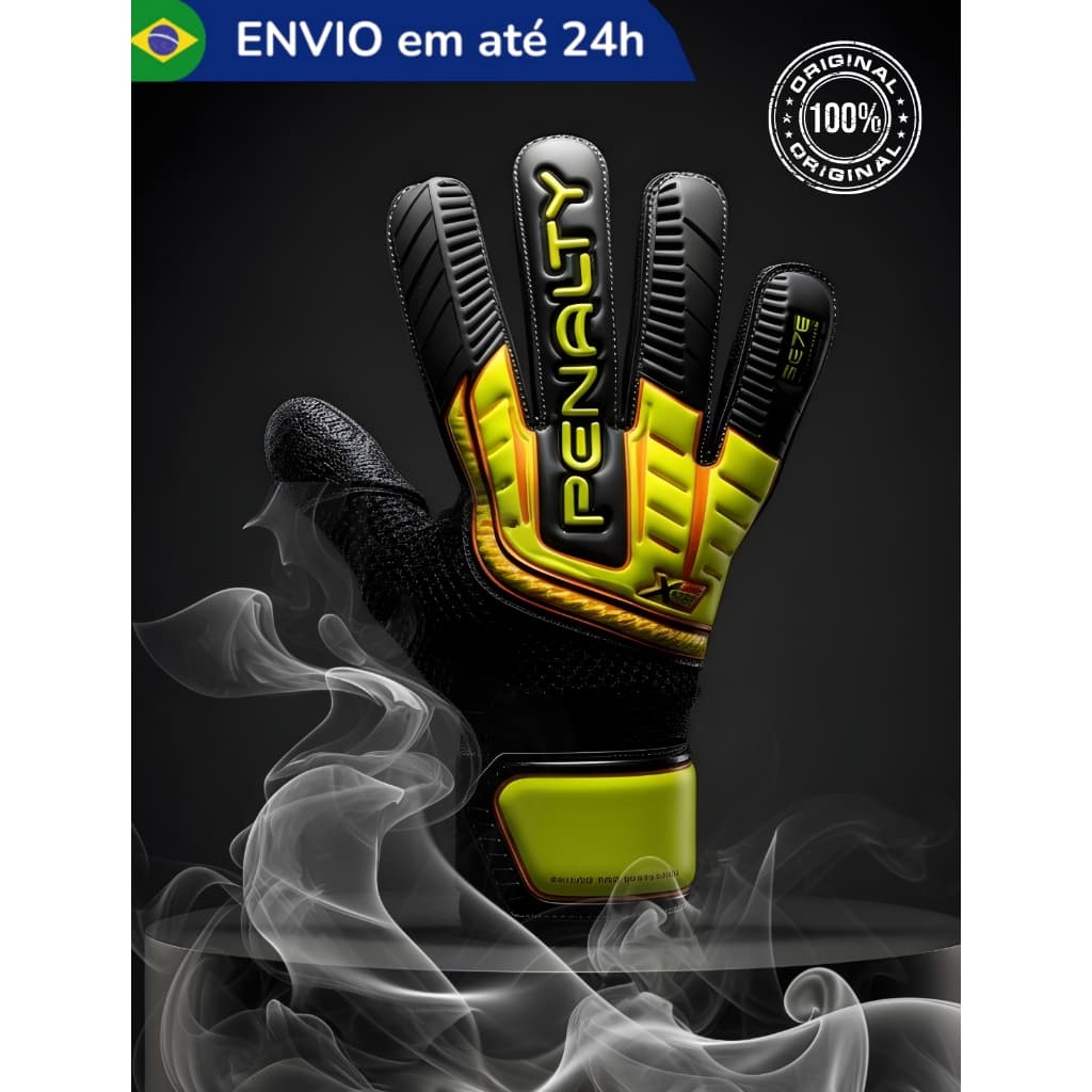 Luva Goleiro Penalty Flat Se7e Tamanho Grande Profissional Futebol Society Campo Terrão Adulto