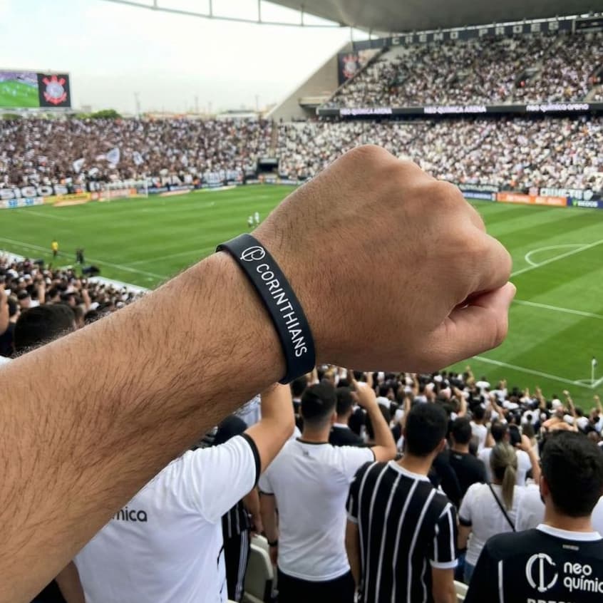 Pulseira Vai Curintia de Time pra Torcedores 9 Regulagem Antialérgico