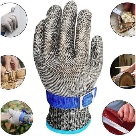 Luva de Segurança Máxima Anti Corte - Fios de Aço para Açougueiros, Carpinteiros e Profissionais