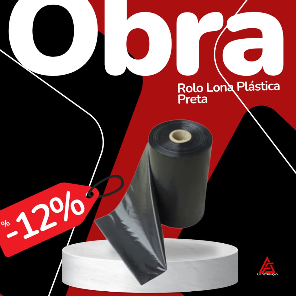 Rolo Lona Plástica Preta Bobina Comprimento 4 x 100 Metros Grossa Para Obra e Pintura Proteção Geral