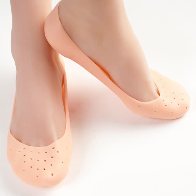 Meia Silicone Hidratante Pé Calcanhar Antiderrapante Aumento pes Protetor Silicone Pe Sapato Par de Meia Palmilha 35A38