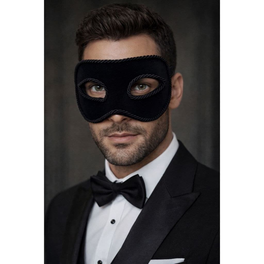 Máscara Veneziana Baile Luxo Cor Preto para festa ou Carnaval