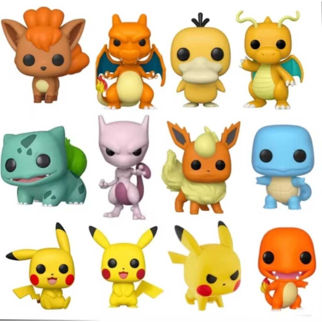 Bonecos Pokémon – Pikachu Flareon Charmander Mewtwo Evee Bulbasaur Charizard Squirtle Com Caixa Personalizada