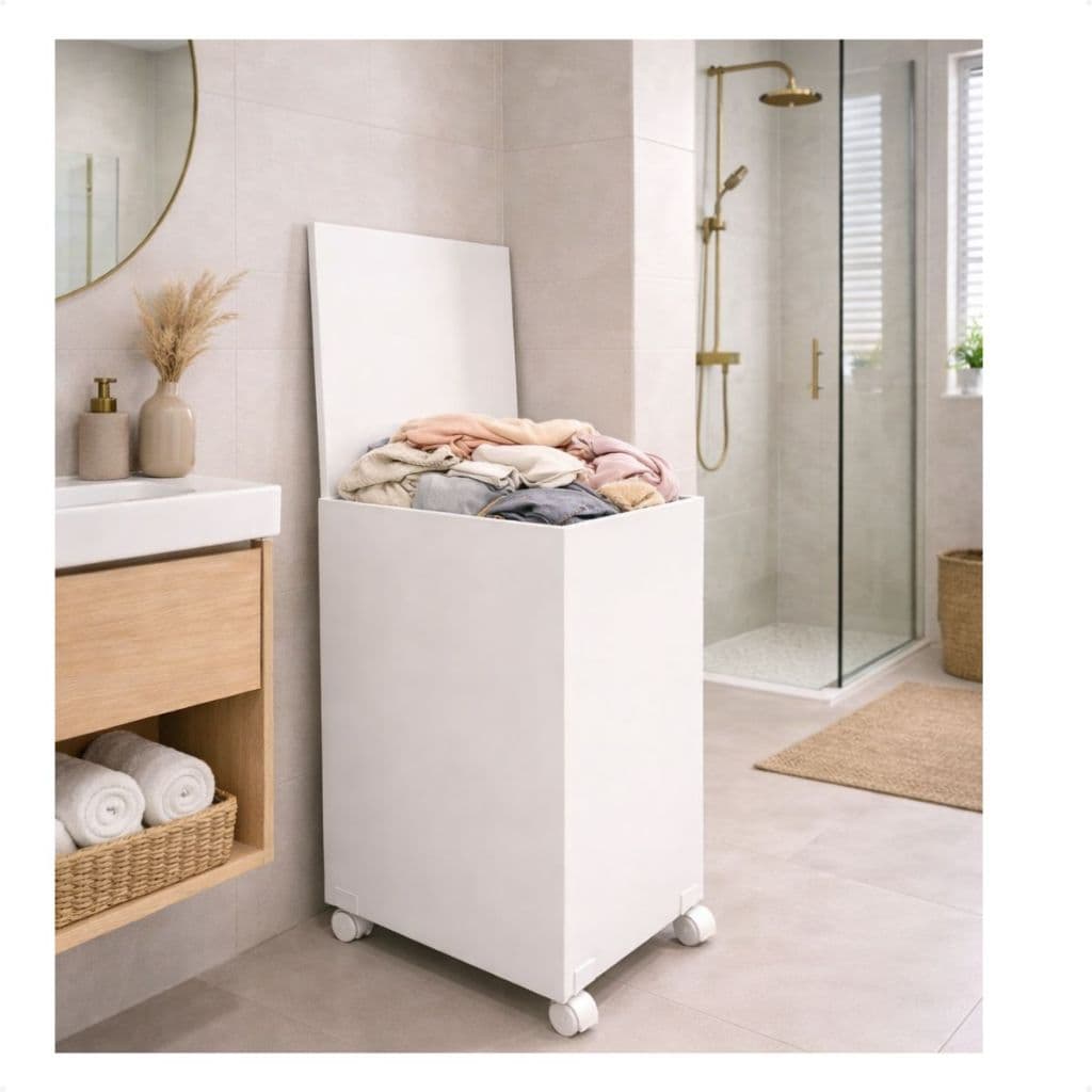 Baú Roupeiro Organizador Cesto Roupa Suja Escritorio Brinquedos MDF Branco Preto