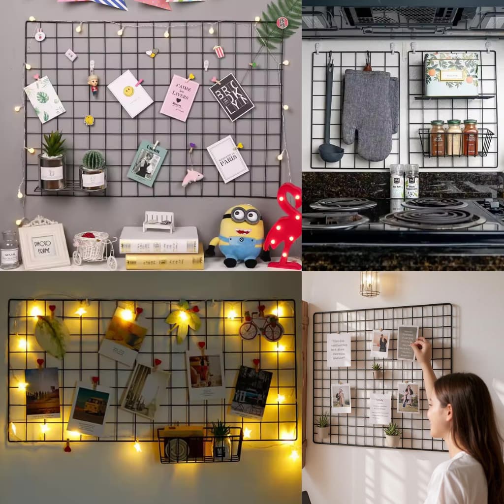 Memory Board Quadro de Visualizações Painel de Fotos e Avisos Decoração com Prendedor Led e Suporte