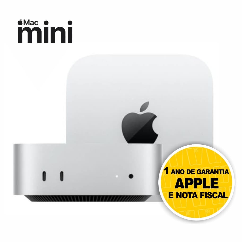 Mac Mini M4 E M2 Apple 8/256GB, 16/256GB E 16/512GB Novo Original Lacrado com Nota Fiscal