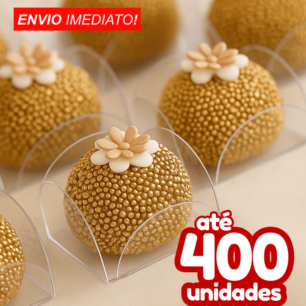 100/400 Forminha Acetato Transparente Doces Finos Brigadeiro Confeitaria Aniversário Casamento