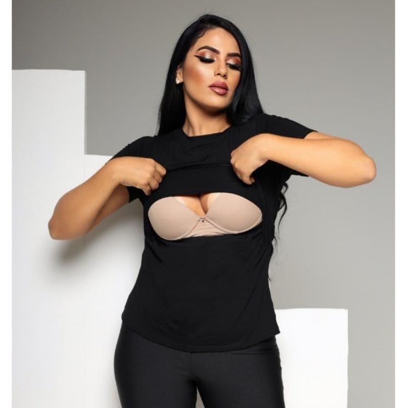 Blusa de Amamentação Blusinha Viscolycra Camiseta Feminina Blusa Gestante
