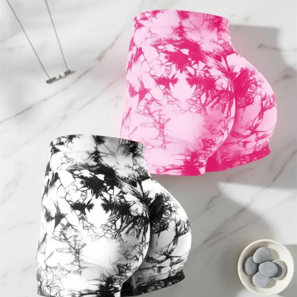 Kit 2 Shorts Femininos Academia Fitness Yoga Levanta Bumbum Cintura Alta Estampado