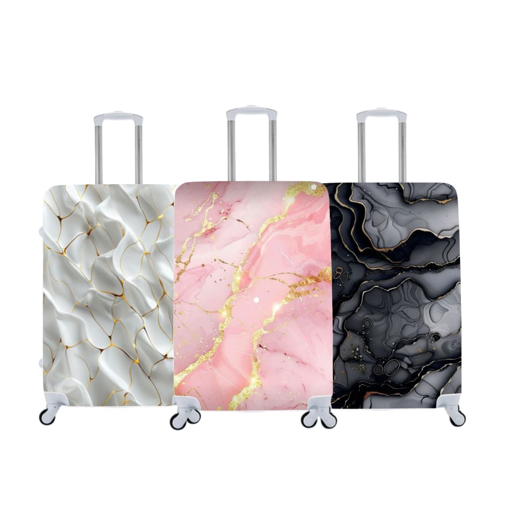 Capa de Mala Personalizada Mármore Estilo e Proteção Para Suas Viagens