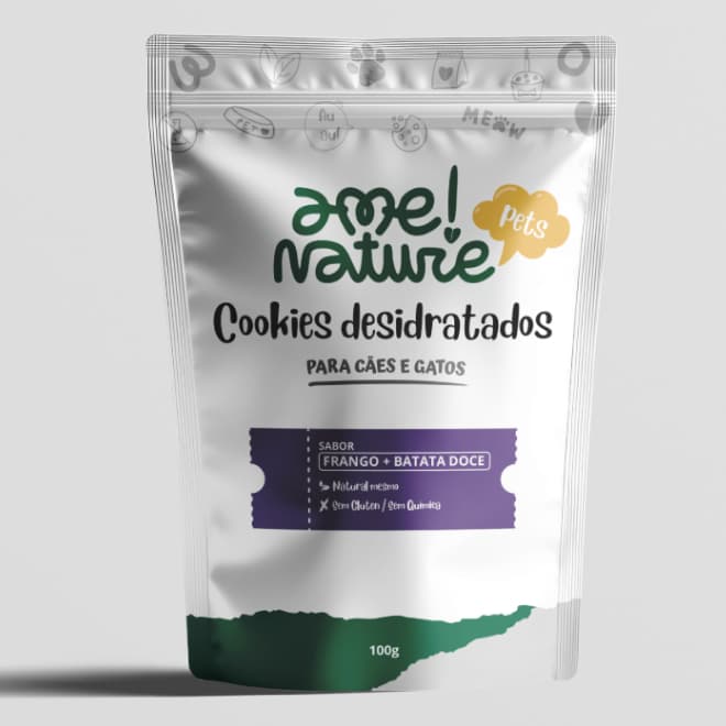 Petisco crocante Natural para Cachorro e Gato Sabor Peito de Frango 100% Natural 100 gr Ame Nature