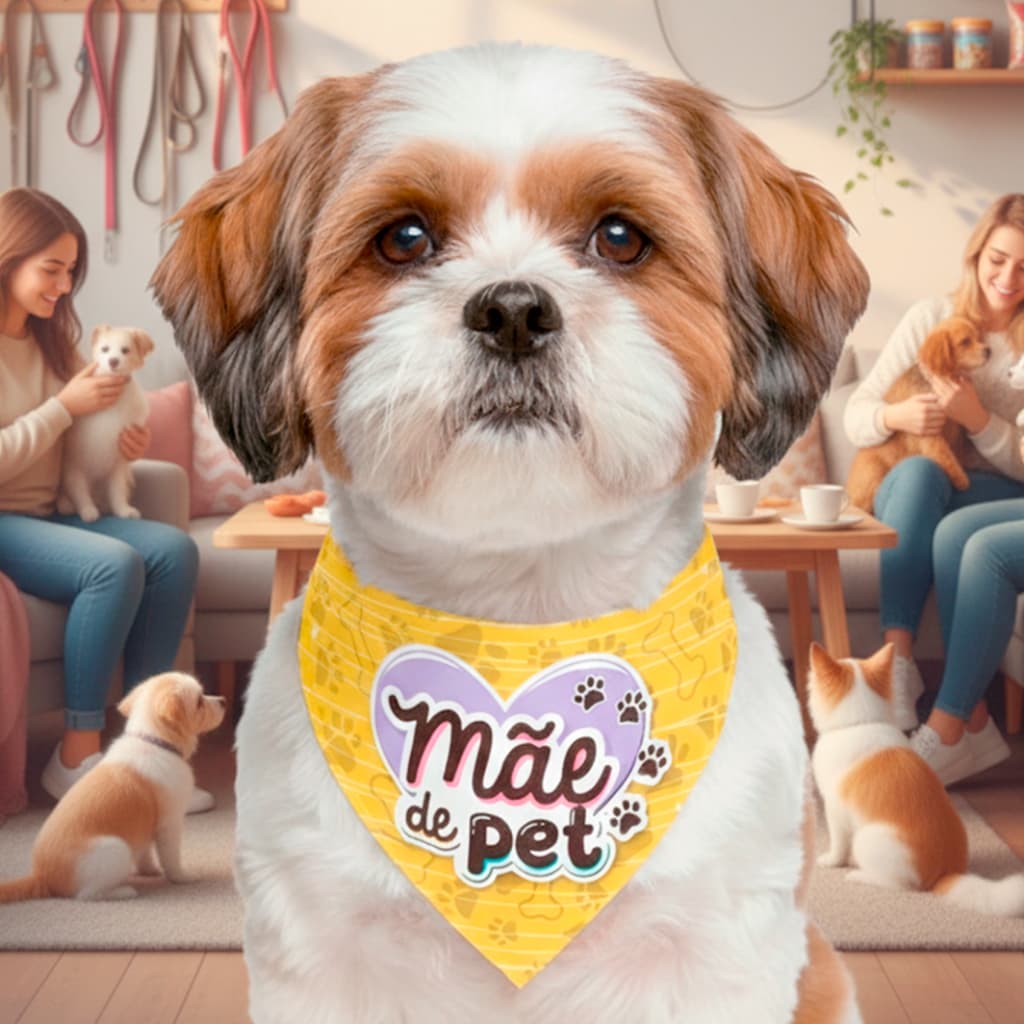 BANDANAS PETSHOP/BANHO E TOSA - FELIZ DIA DAS MÃES - PCT 10 UNIDADES