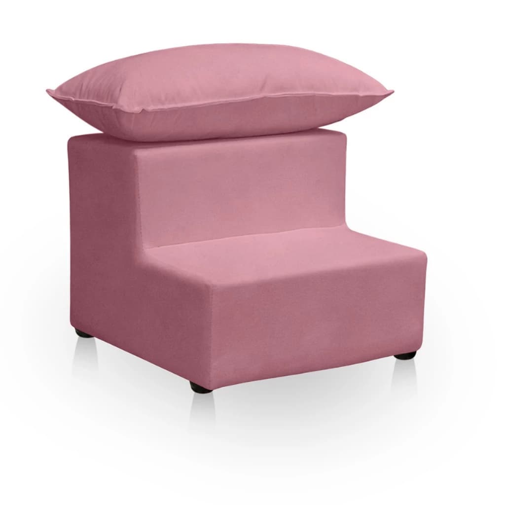 Escada de Maca Estética 02 Degraus Veludo Estofada Com Almofada Brinde