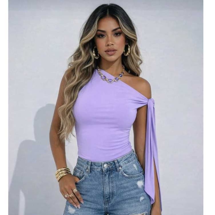 ​Top Assimétrico "Golden Hour" | Edição Best-Seller com Amarração Lateral