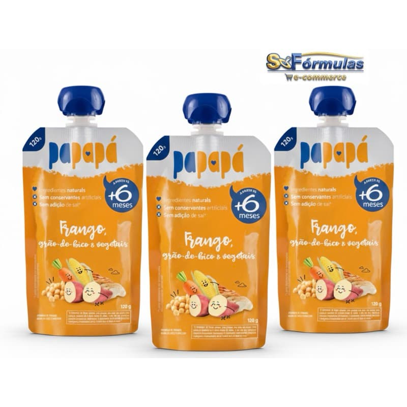 Papinha Papapá - Frango, Grão de bico & Vegetais - +6Meses 120g