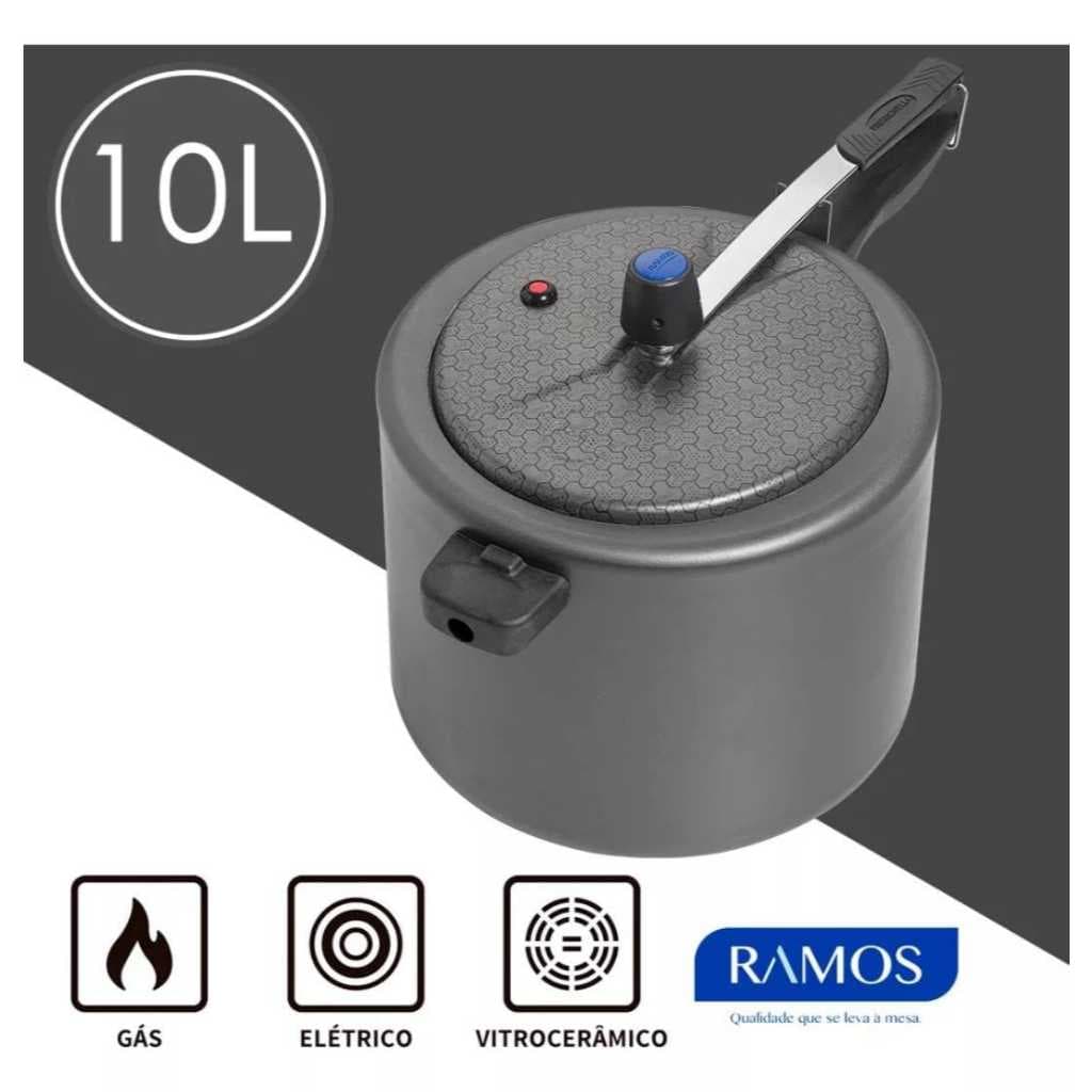 PANELA PRESSÃO 10L RAMOS ANTIADERENTE--ENVIO SEGURO EM ATÉ 24 HORAS UTEIS