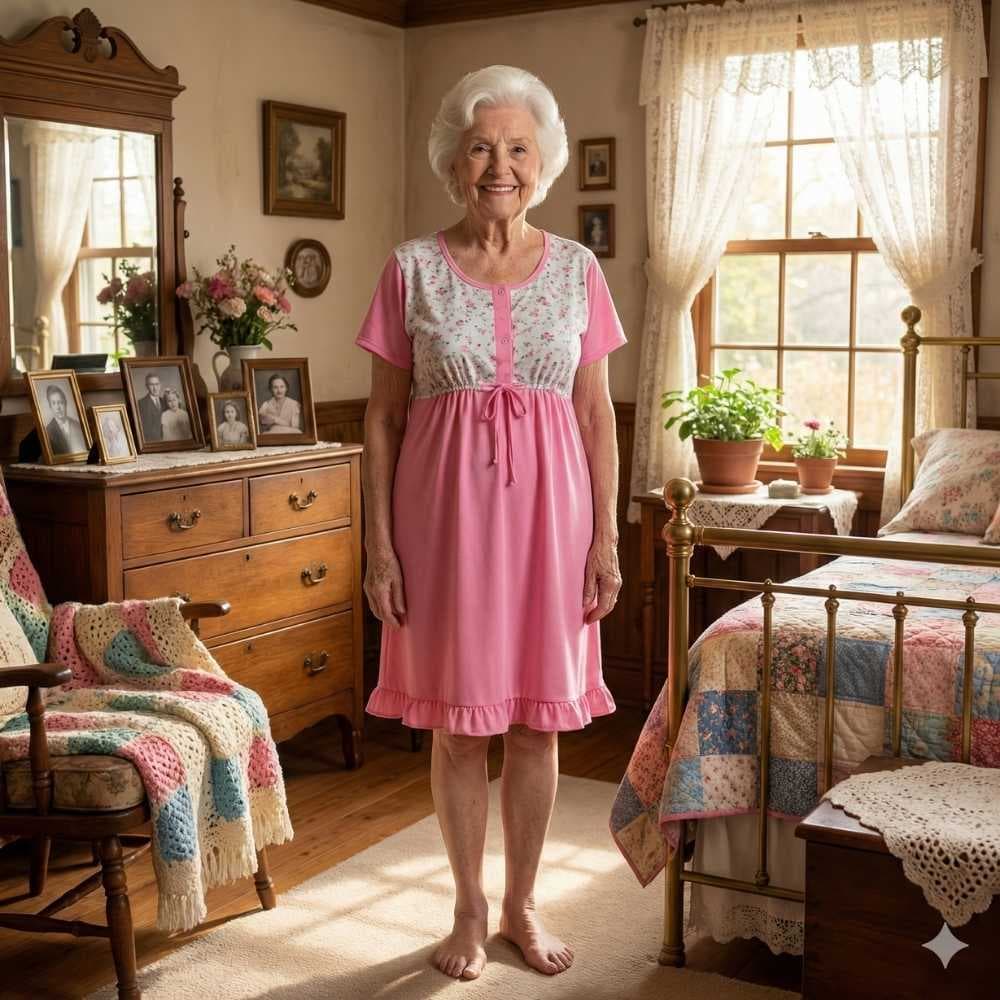 Camisola com manga, vestido senhoras, pijama confortável premium camisa botões vovó