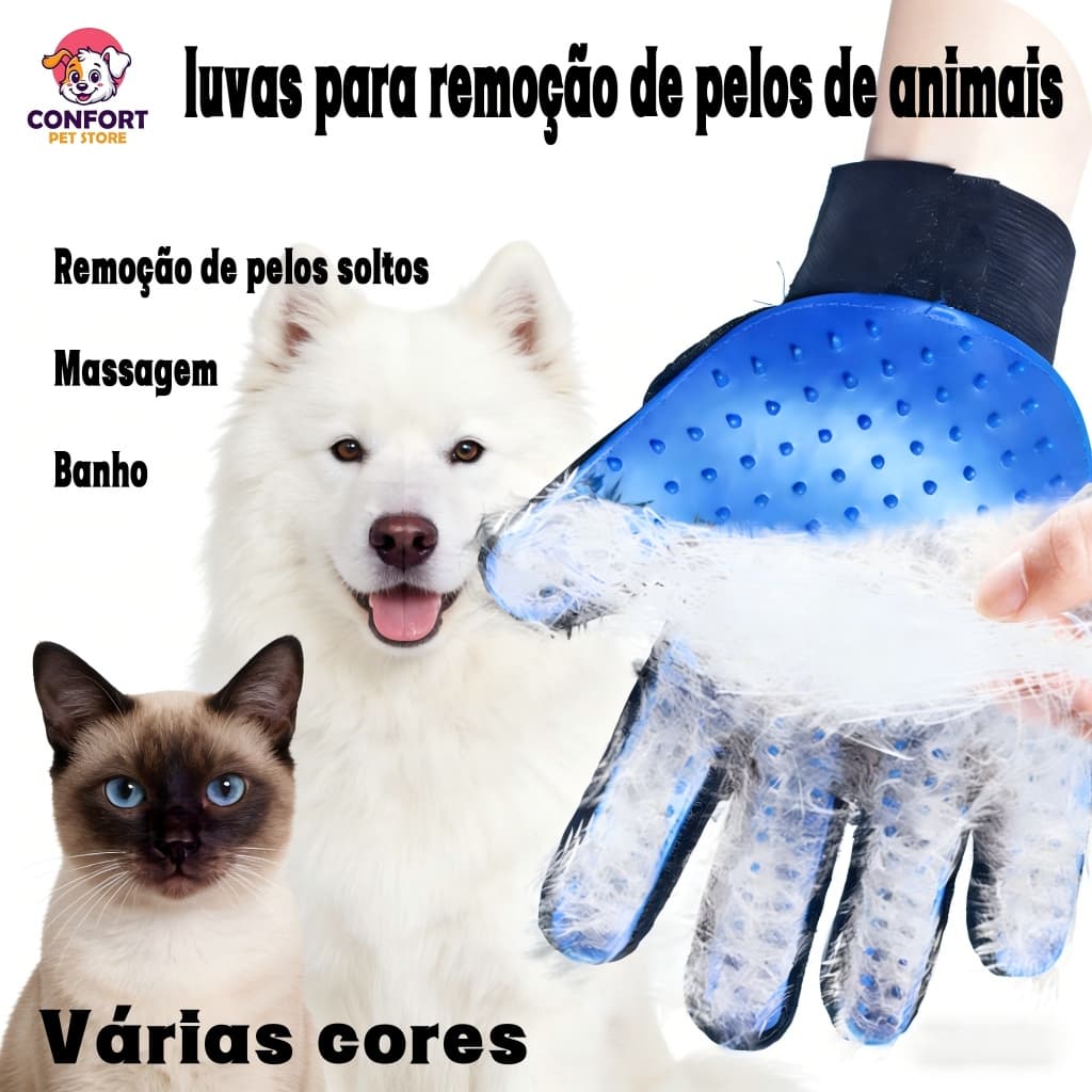 Luvas Magnéticas Do Cabelo Do Animal/Luva Escova Pet Nano Magnética – Remove Pelos de Gatos e Cachorros com Facilidade