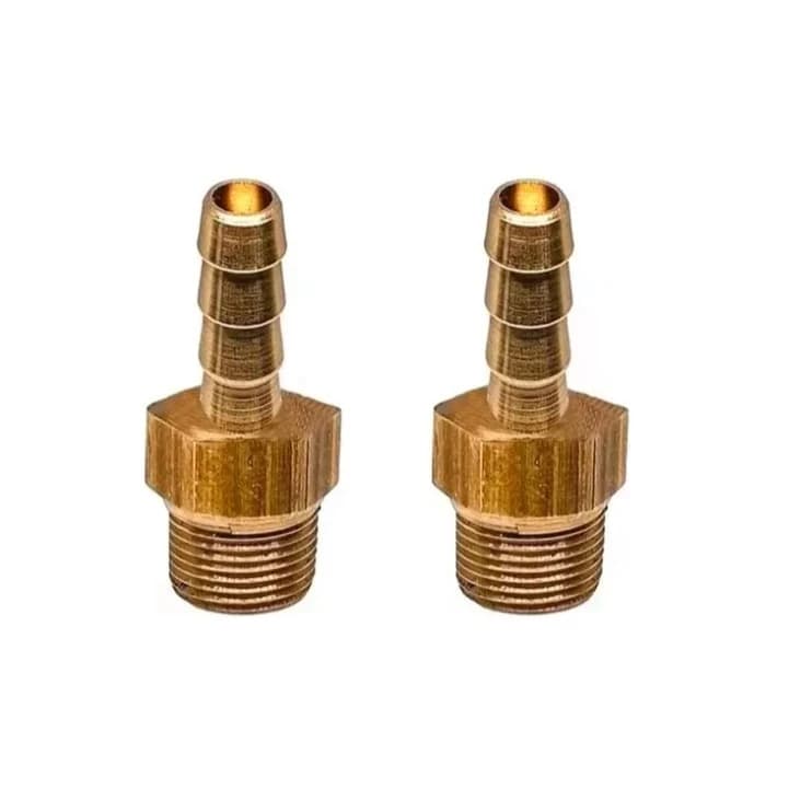 2 Espigão Adaptador De Gás Mangueira 1/2'' Bico 3/8'' Fogão + 2 Abraçadeira