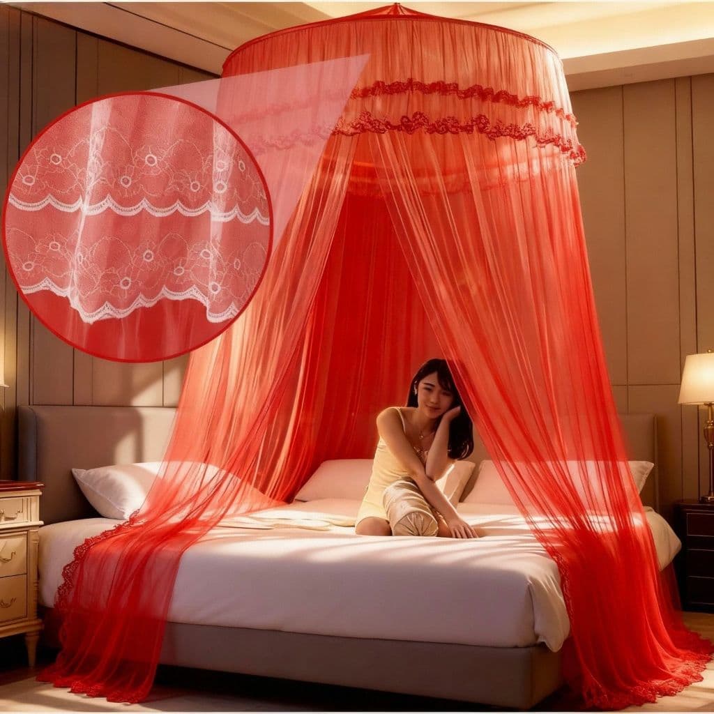 Mosquiteiro Indiano de Teto 14m Casal Gigante p/ Box/Queen/King Sem Abertura Lateral Proteção Total