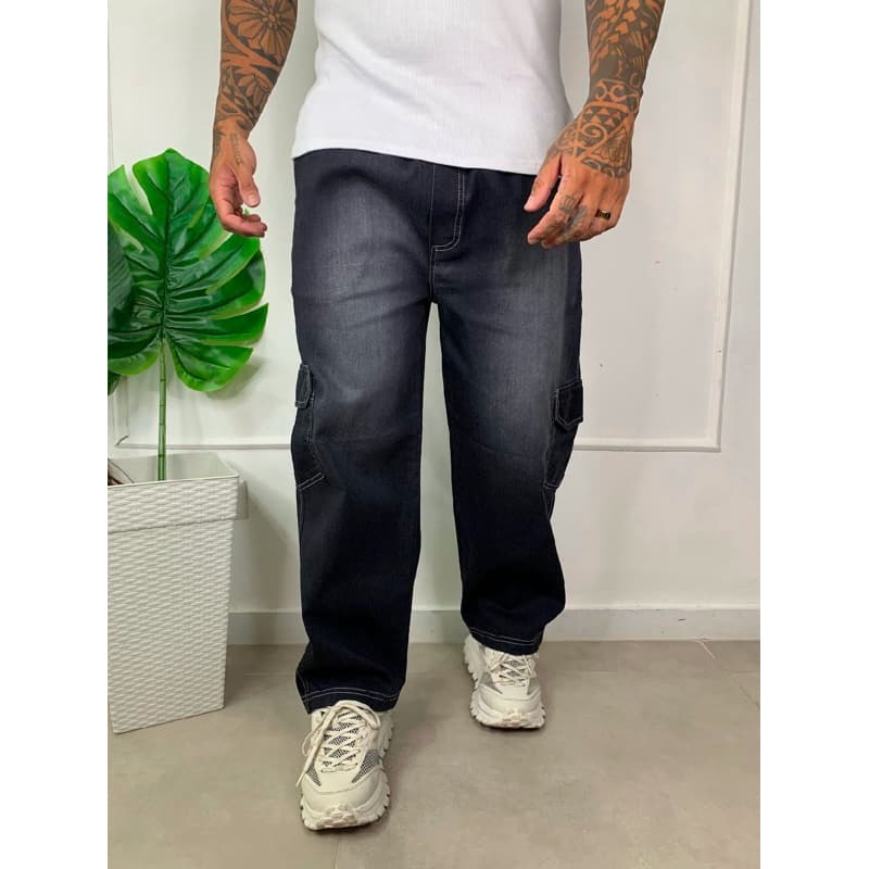 Calça Cargo Masculina Oversized balão – Bolso fundo, Tecido Resistente, Tendência Streetwear