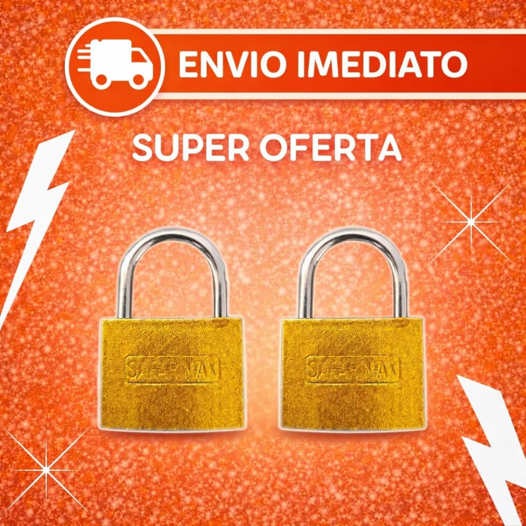2 Cadeado 40mm Reforçado de Alta Segurança Tamanho Médio Com 3 Chaves