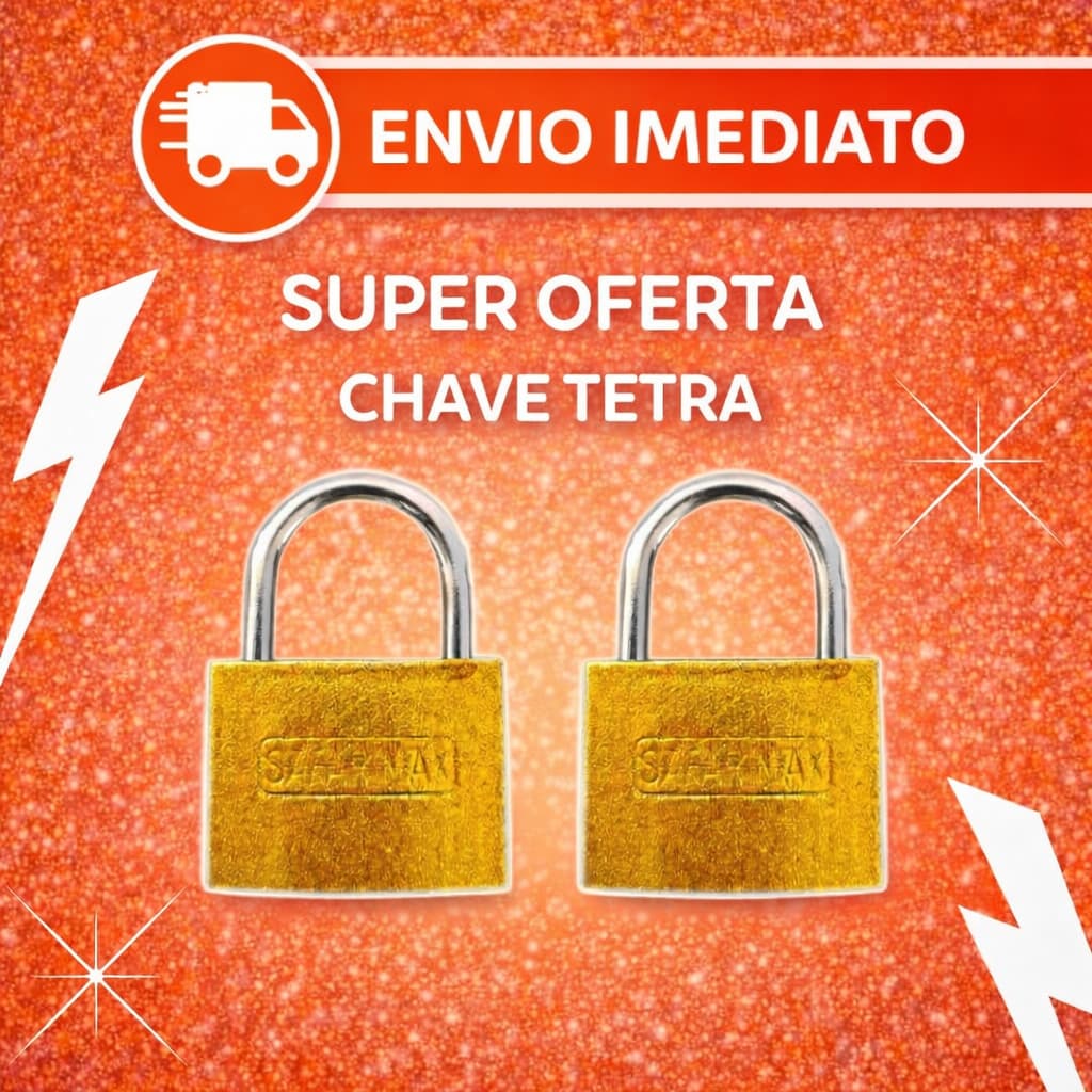 2 Cadeado Tetra Reforçado com 3 Chaves 30mm 40mm 50mm