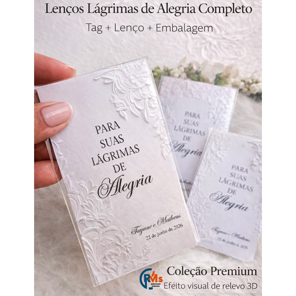 Lágrimas de Alegria para Casamento Personalizado | Kit Completo com visual 3D