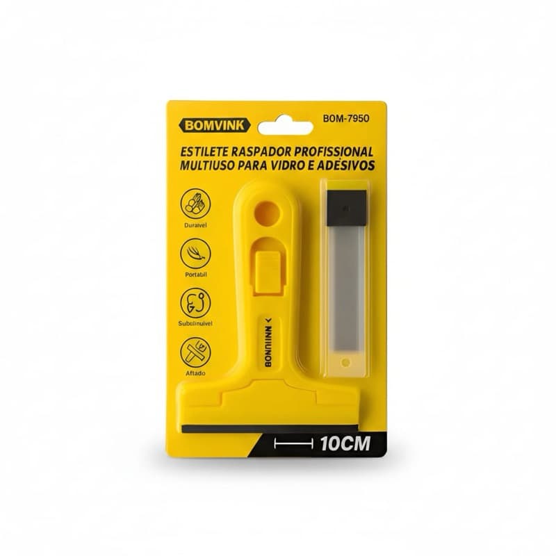 Estilete Raspador Profissional Multiuso Para Vidro Adesivos Azulejos 5 Laminas