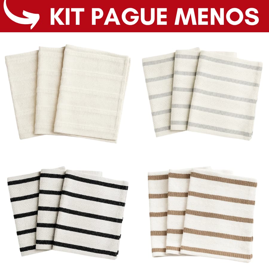 Kit Tapete Capacho Algodao De Porta 40x60 Mandacaru Listras Jogo 3pçs Moderno