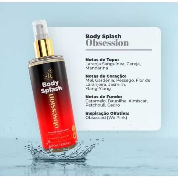 Body Splash Colônia Feminino Inspiração Perfumes Árabes e VF Alta Fixação 200ml Cotidiano Versátil kit