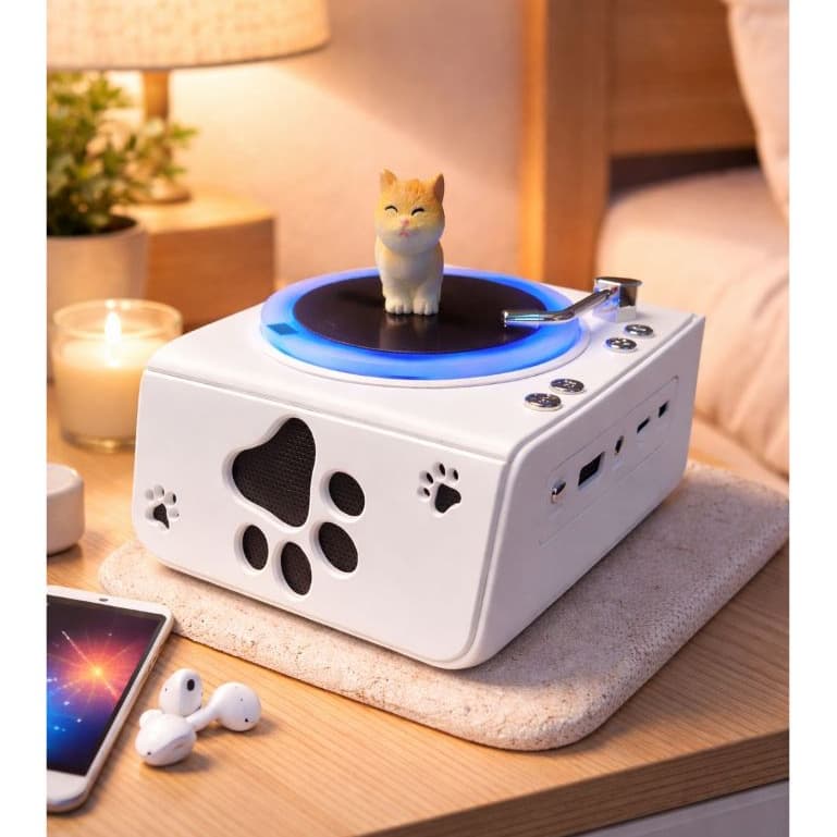 Caixa De Som Mini Retro Alto-Falante Bluetooth De Portátil designer Discos De Vinil Retro Com FM TF