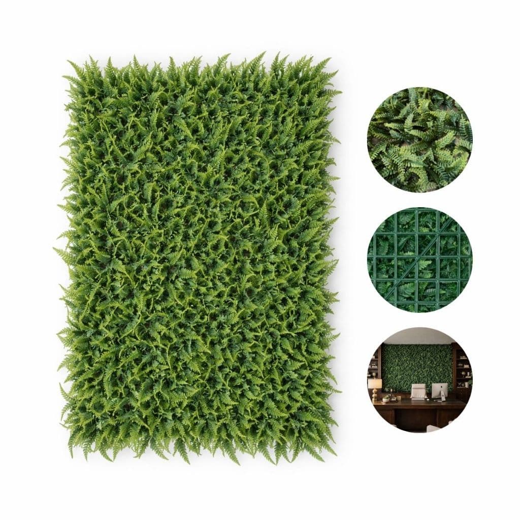 Placa De Samambaia Cheia 60x40 Jardim Vertical Artificial Muro Verde